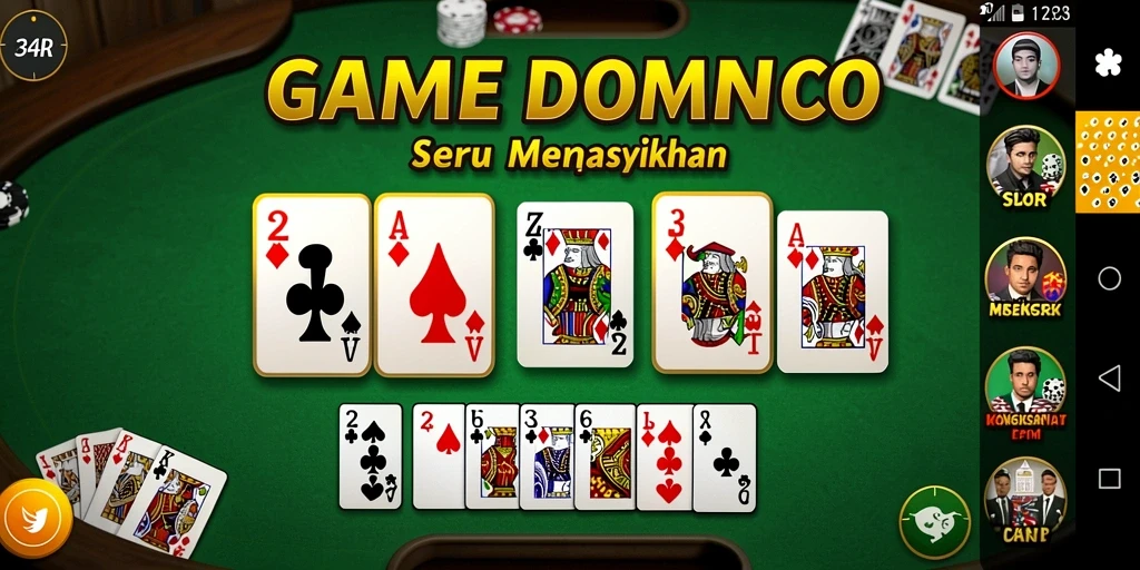 Gameplay domino yang seru dan interaktif.