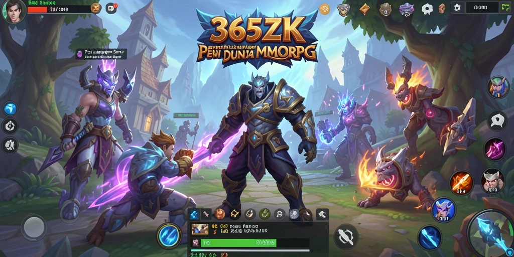 Tampilan gameplay menakjubkan di dunia fantasi MMORPG.