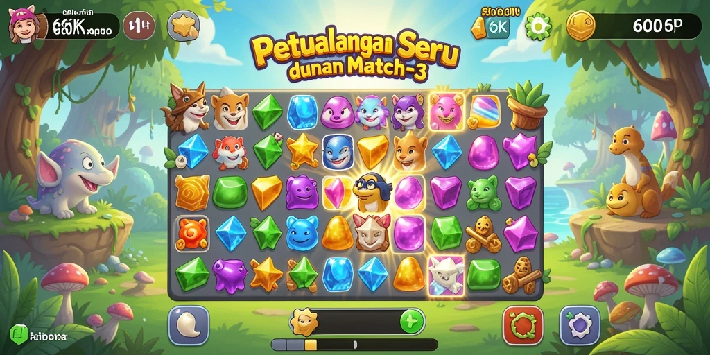 Tampilan gameplay seru dan penuh warna di 66K.