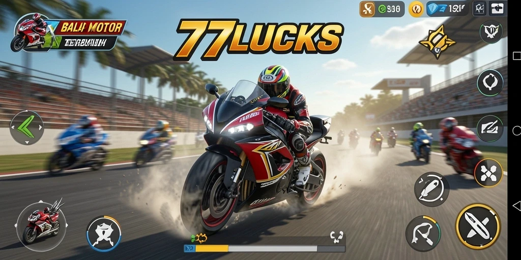 Gameplay seru balap motor dalam <strong>77LUCKS</strong> dengan grafik menawan.