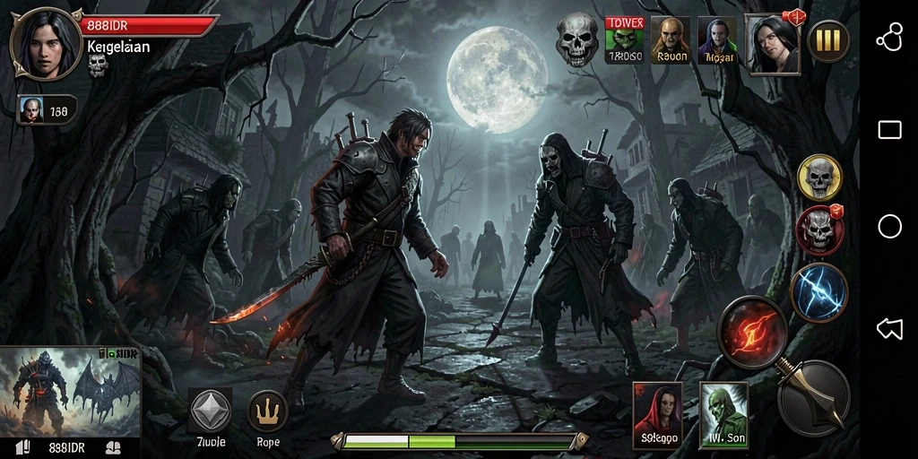 Tampilan gameplay 888IDR yang menegangkan dan menyeramkan.