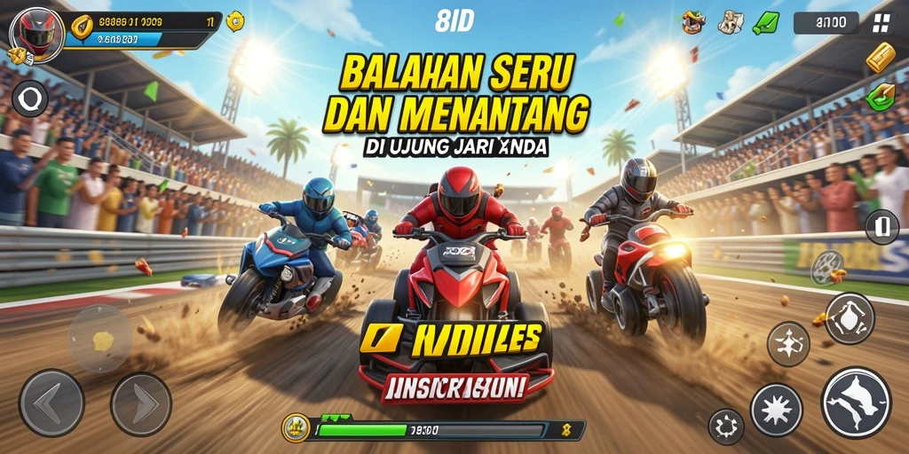 Gameplay balapan intens dan mendebarkan di 8ID.