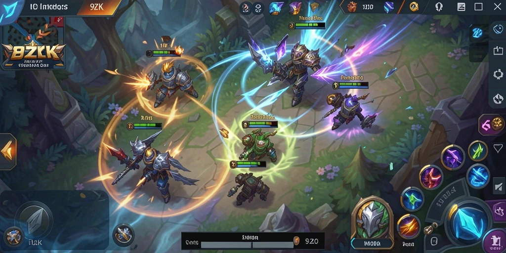 Screenshot menunjukkan aksi seru dalam gameplay MOBA 9ZK.
