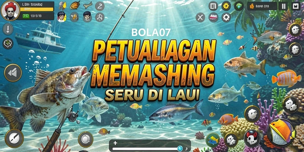 Screenshot gameplay BOLA07 menampilkan pengalaman memancing yang realistis.