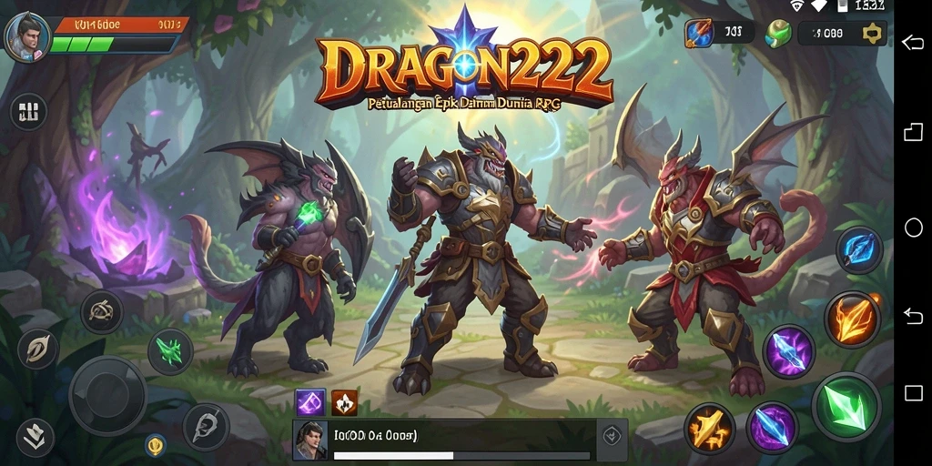 Screenshot gameplay DRAGON222 menampilkan pertempuran seru di dunia RPG.