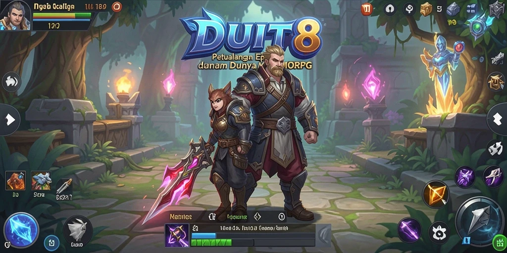 Screenshot gameplay DUIT8 menampilkan grafis menawan dan pertarungan seru.