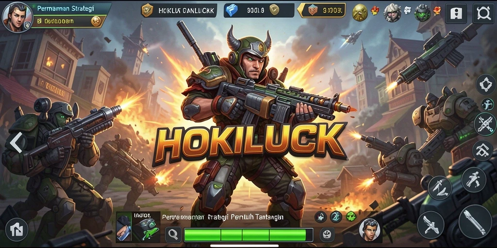 Screenshot HOKILUCK menampilkan aksi strategi yang intens di dalam gameplay.