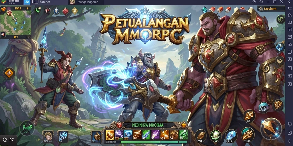 Tampilan gameplay IN22 yang menakjubkan dalam dunia MMORPG.