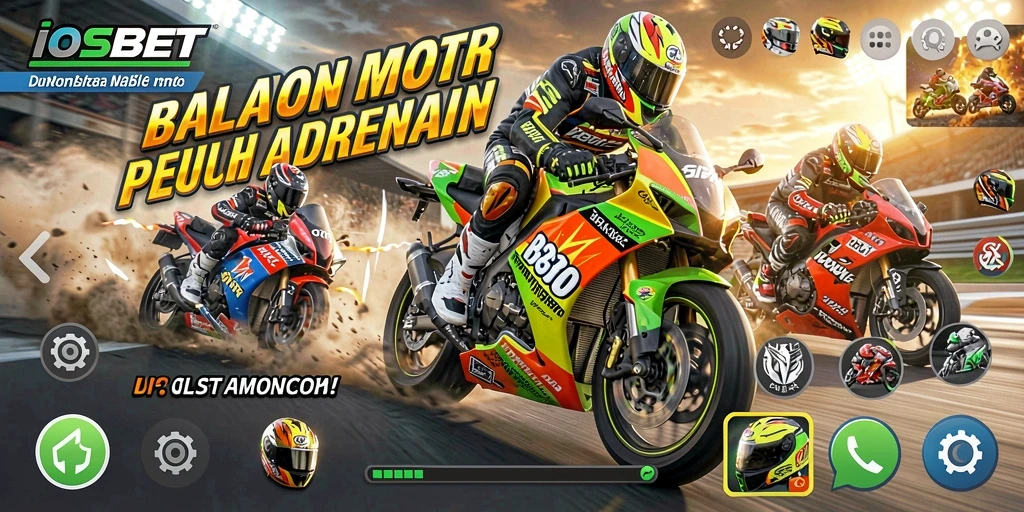 Screenshot menampilkan aksi balap motor yang mendebarkan.
