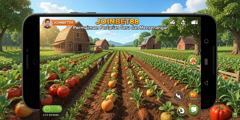 Tangkapan layar permainan <strong>JOINBET88</strong> menunjukkan aktivitas bertani yang seru.