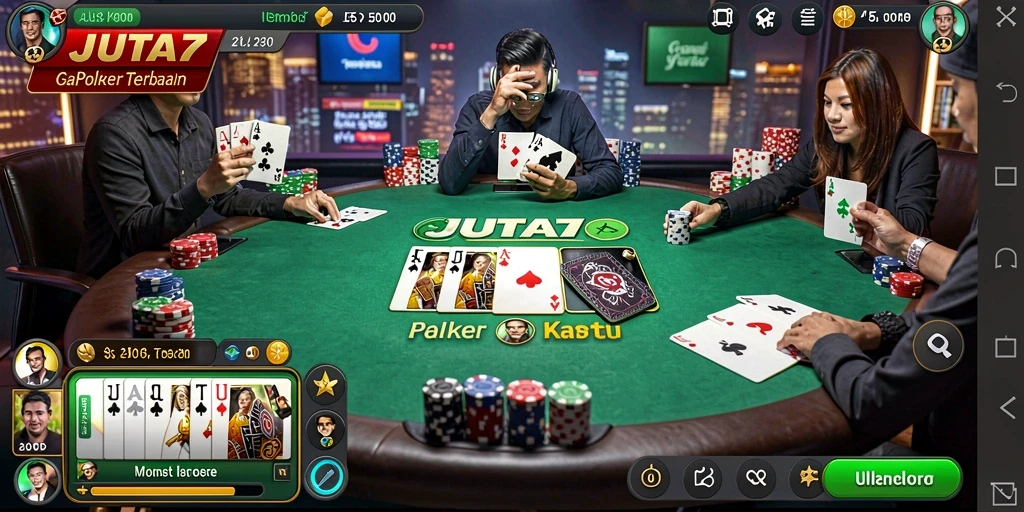 Tampilan Game Poker JUTA7 dengan Grafik Menawan