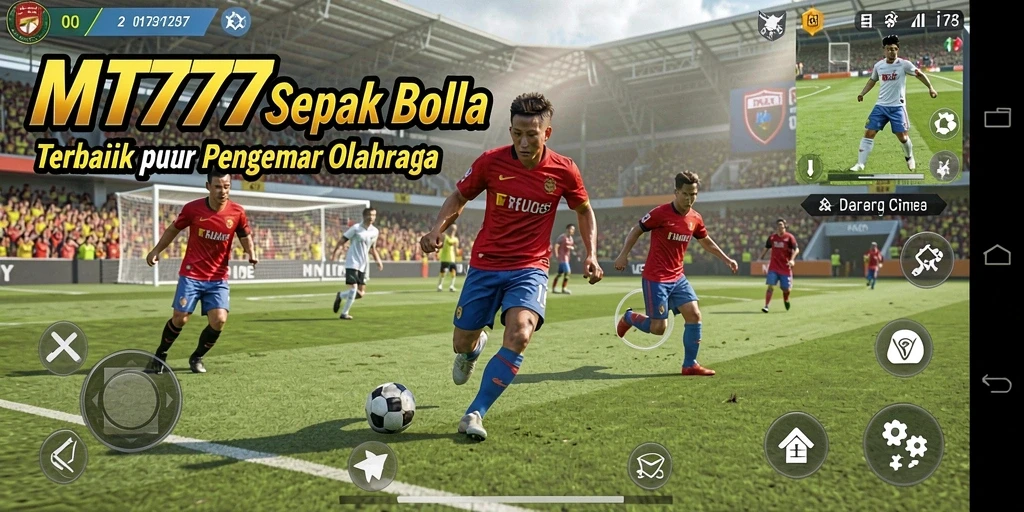 Tampilan gameplay menarik dari MT777 yang menampilkan aksi sepak bola