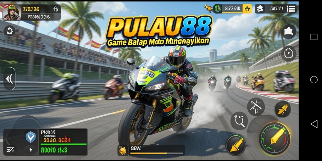 Tampilan menegangkan dari balapan motor di PULAU88.