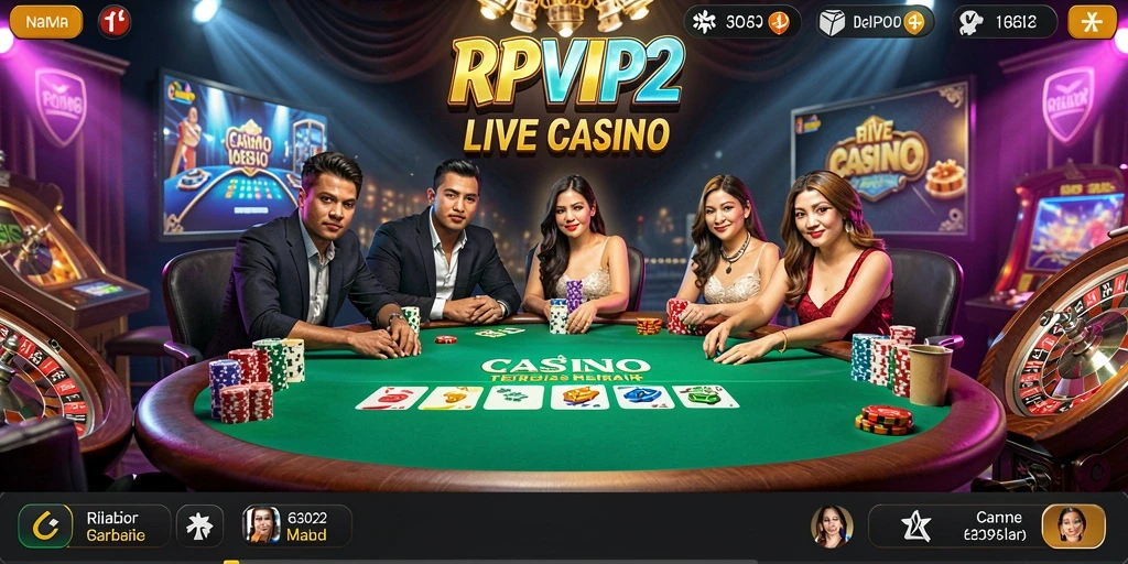 Gameplay RPVIP2 yang menegangkan dengan dealer langsung.