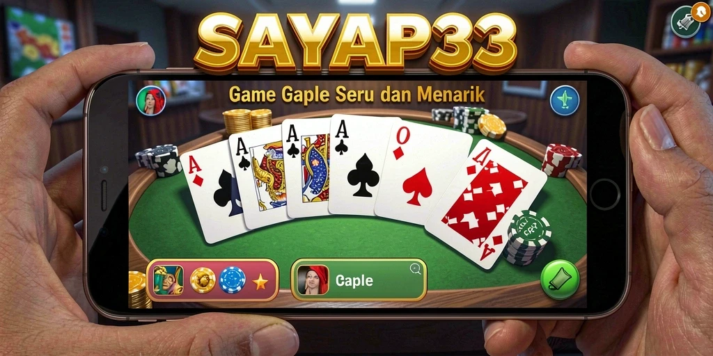 Screenshot gameplay <strong>SAYAP33</strong> menampilkan suasana permainan Gaple yang menarik.