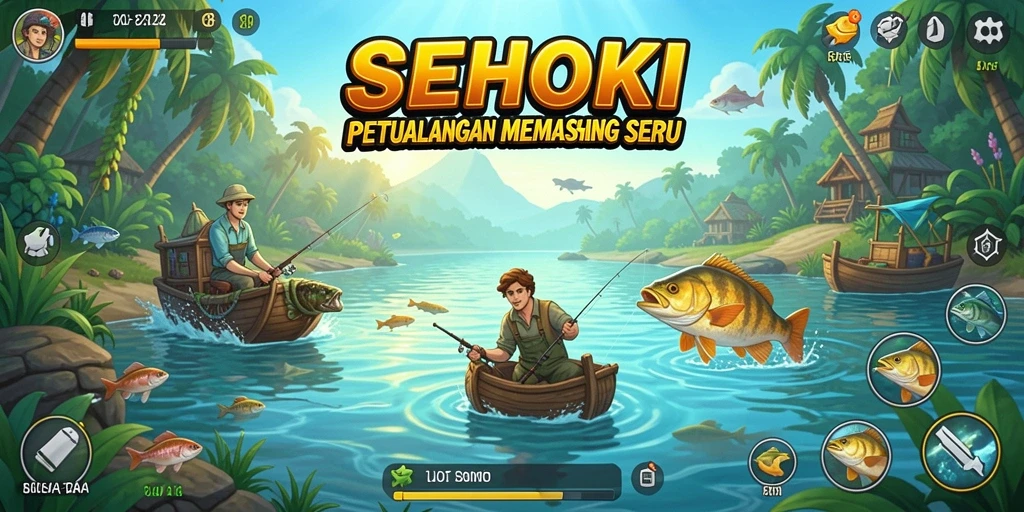 Gameplay SEHOKI menampilkan pengalaman memancing yang seru dan menegangkan.