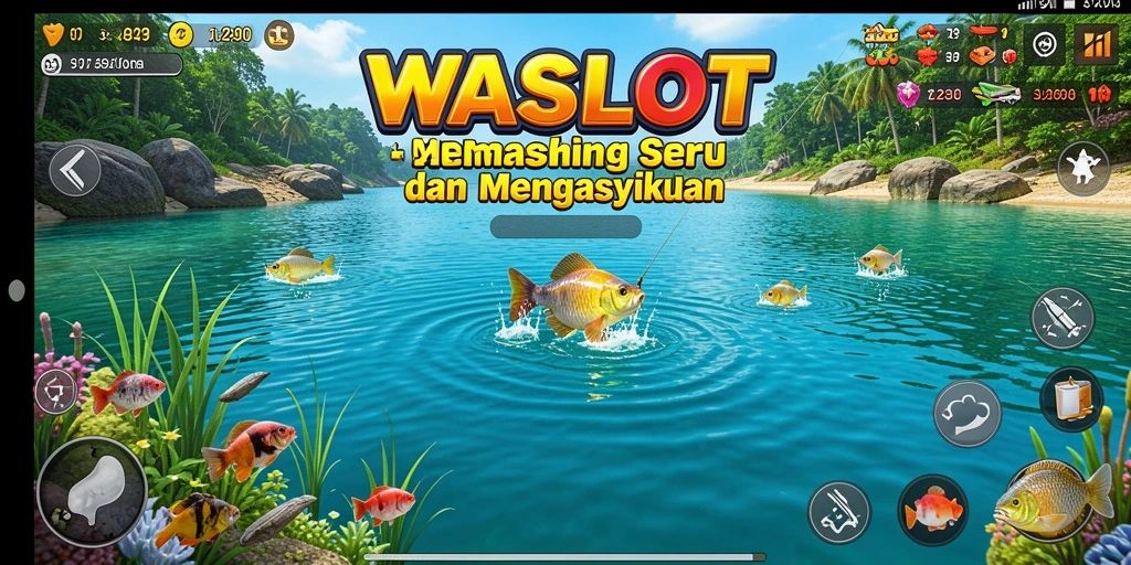 Screenshot utama WASLOT menampilkan gameplay memancing yang seru dan menantang.