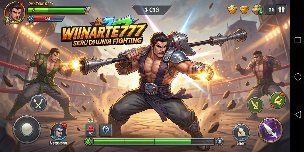 Tampilan gameplay seru dalam pertarungan Fighting di WINRATE777.